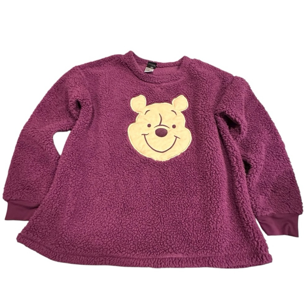 Disney Winnie the Pooh Faux Fur Sherpa‎ Sleepwear Top Purple Size S 4-6